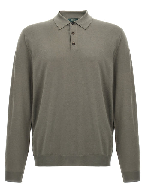 ZANONE Gray Virgin Wool Polo Shirt