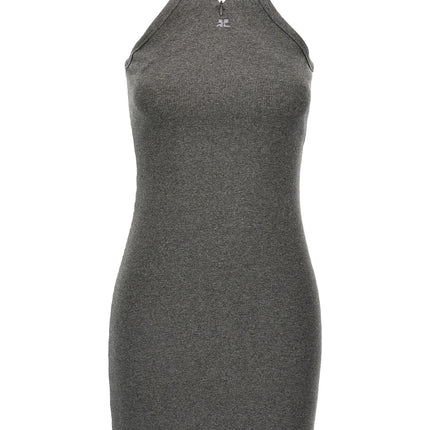 Courrèges Gray Cotton Short Dress