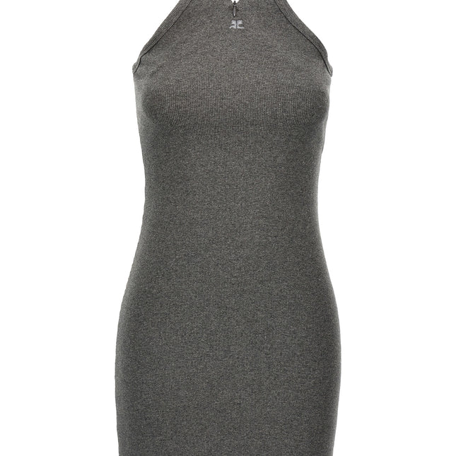Courrèges Gray Cotton Short Dress