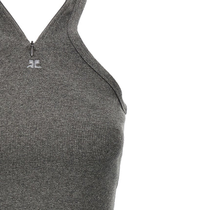 Courrèges Gray Cotton Short Dress