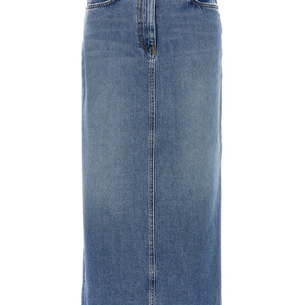 Fortela Blue Cotton Mini Skirt