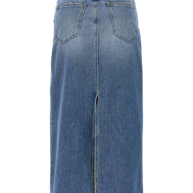 Fortela Blue Cotton Mini Skirt