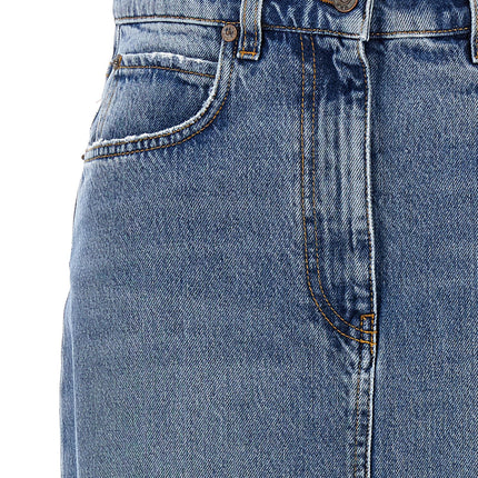 Fortela Blue Cotton Mini Skirt