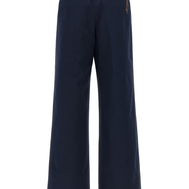 Fortela Blue Cotton Casual Pants