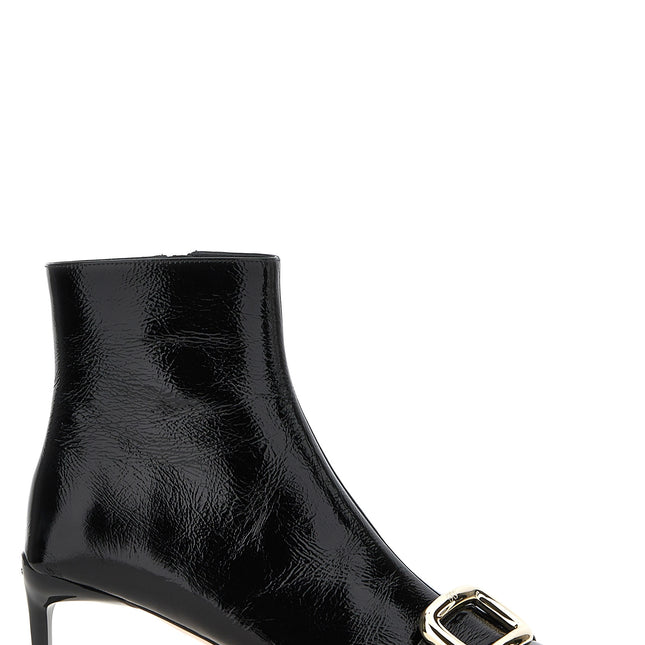 Roger Vivier Black Calfskin Ankle Boots