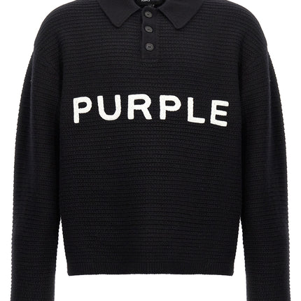 PURPLE Black Wool Cardigan