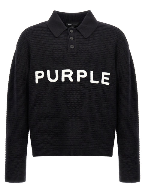 PURPLE Black Wool Cardigan