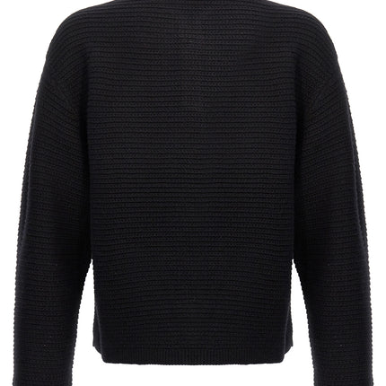 PURPLE Black Wool Cardigan