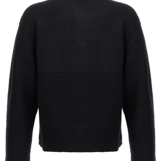 PURPLE Black Wool Cardigan
