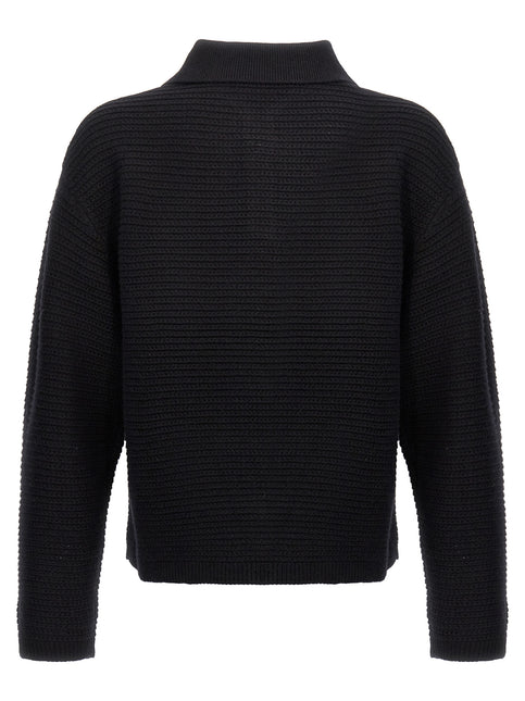 PURPLE Black Wool Cardigan