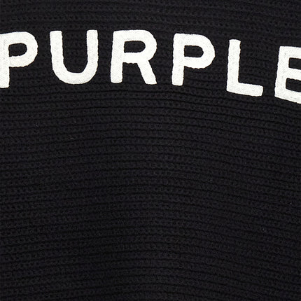 PURPLE Black Wool Cardigan