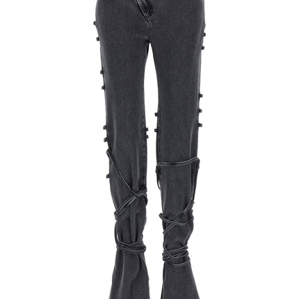 Alexander McQueen Black Cotton Flared Jeans