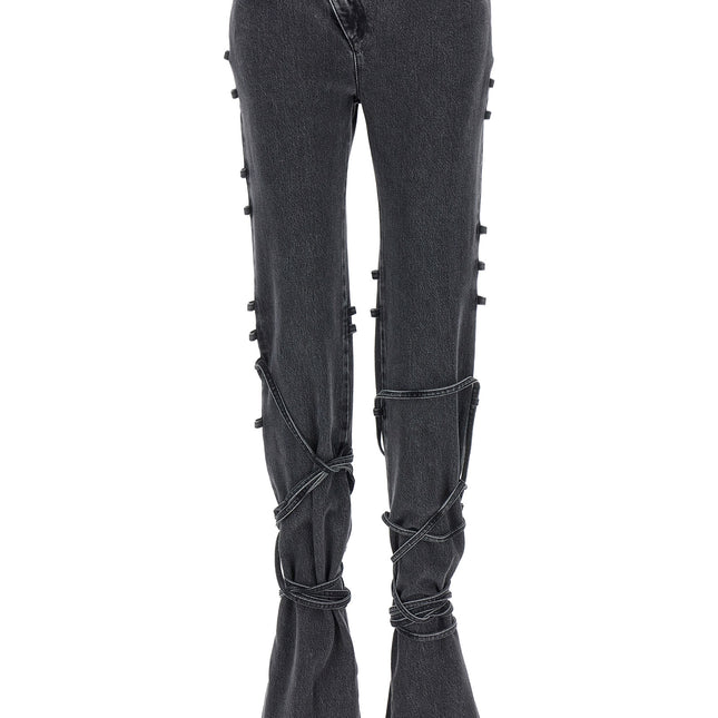 Alexander McQueen Black Cotton Flared Jeans