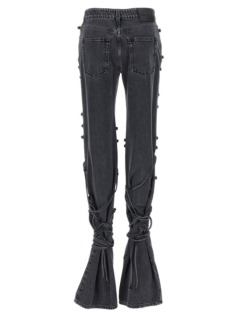 Alexander McQueen Black Cotton Flared Jeans