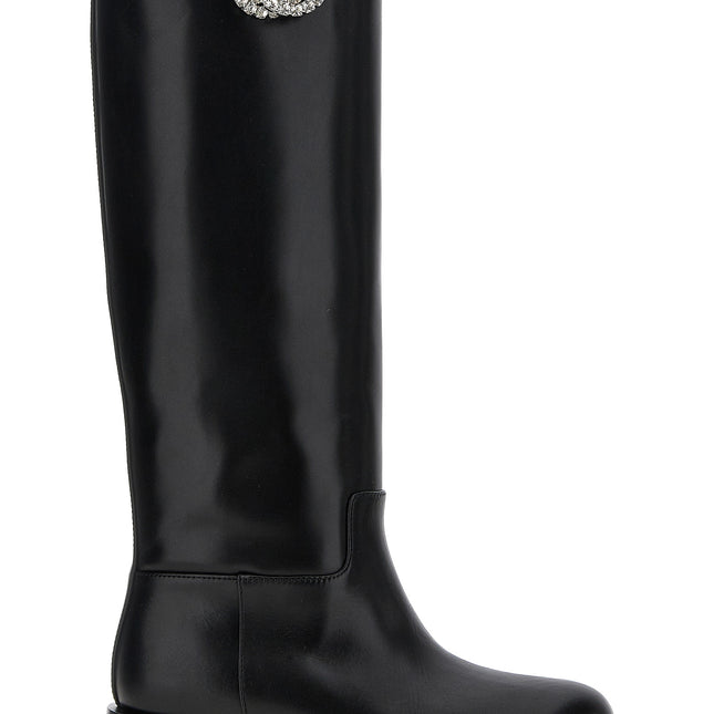MACH & MACH Black Calfskin Over The Knee