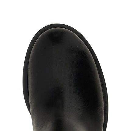 MACH & MACH Black Calfskin Over The Knee