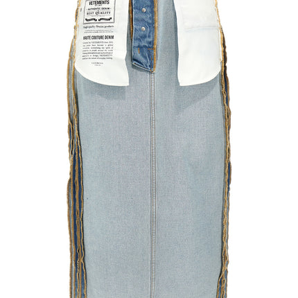 Vetements Blue Cotton Mini Skirt