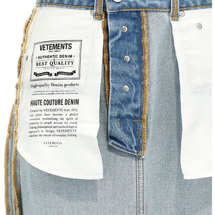 Vetements Blue Cotton Mini Skirt