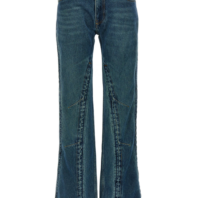 Y/PROJECT Blue Cotton Flared Jeans