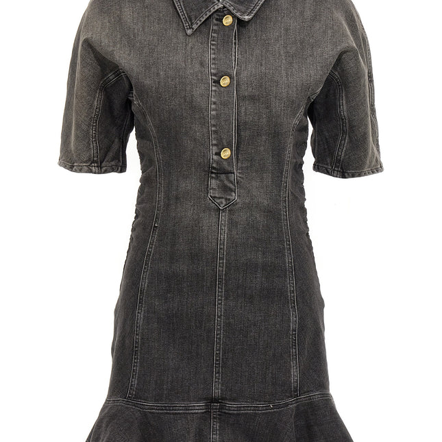 Ganni Black Cotton Short Dress