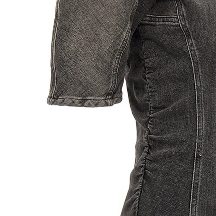 Ganni Black Cotton Short Dress