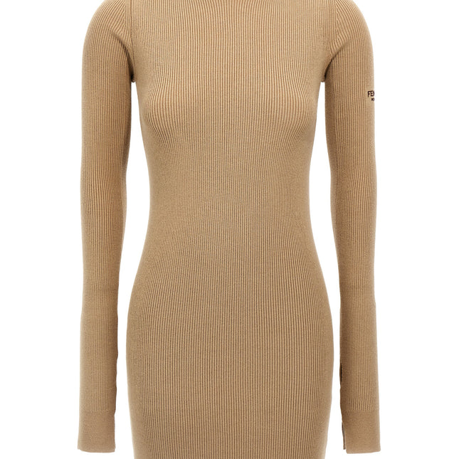 Fendi Beige Wool Short Dress