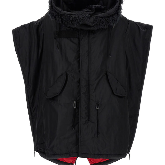 Junya Watanabe Black Nylon Full-Length Jacket