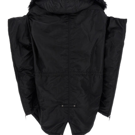 Junya Watanabe Black Nylon Full-Length Jacket