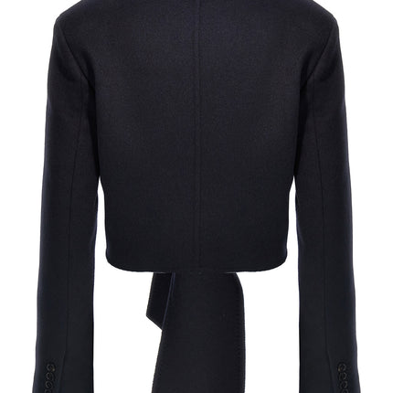 Max Mara Blue Wool Full-Length Jacket
