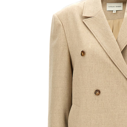 Loulou De Saison Beige Virgin Wool Coat