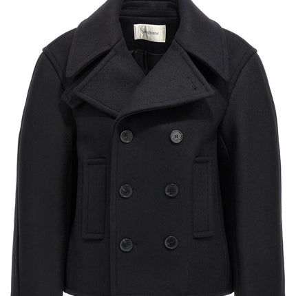 Saint Laurent Black Virgin Wool Coat