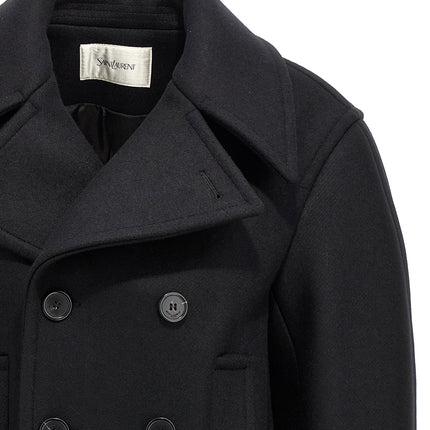 Saint Laurent Black Virgin Wool Coat