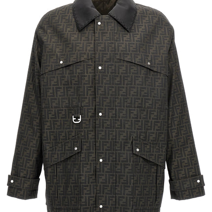 Fendi Brown Polyester Full-Length Jacket