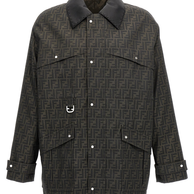 Fendi Brown Polyester Full-Length Jacket