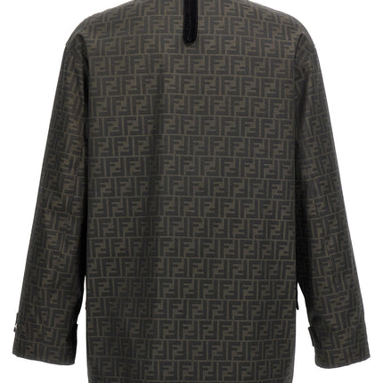 Fendi Brown Polyester Full-Length Jacket