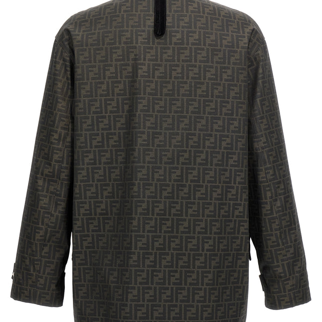 Fendi Brown Polyester Full-Length Jacket
