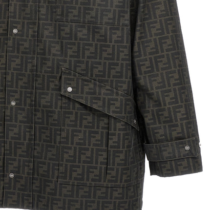 Fendi Brown Polyester Full-Length Jacket