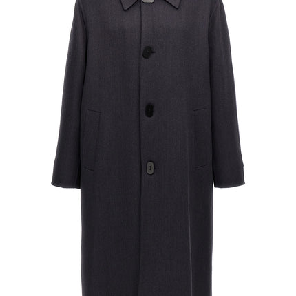 Fendi Blue Virgin Wool Coat