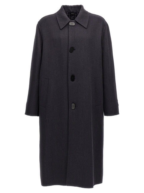 Fendi Blue Virgin Wool Coat