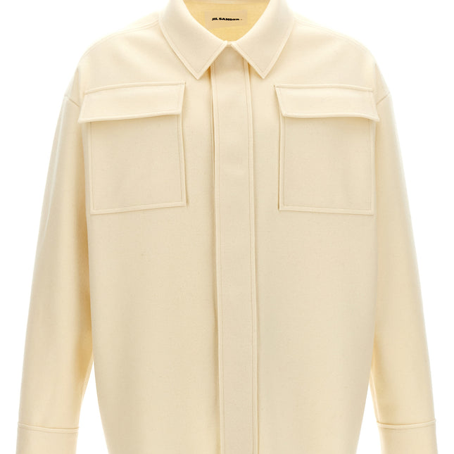 Jil Sander White Wool Blouse