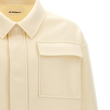 Jil Sander White Wool Blouse