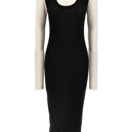 Marni Bicolor Wool Midi Dress