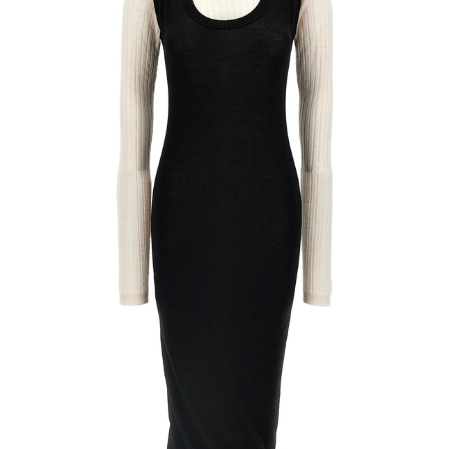 Marni Bicolor Wool Midi Dress