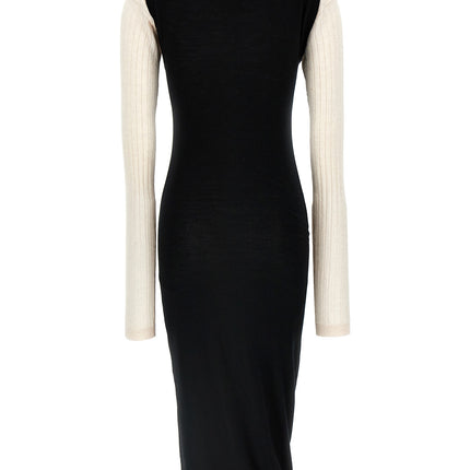 Marni Bicolor Wool Midi Dress