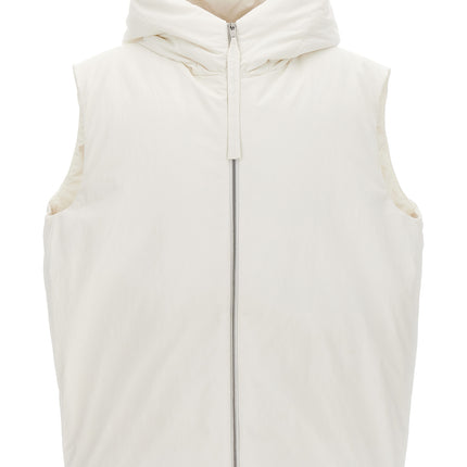 Jil Sander White Polyester Sleeveless Jacket