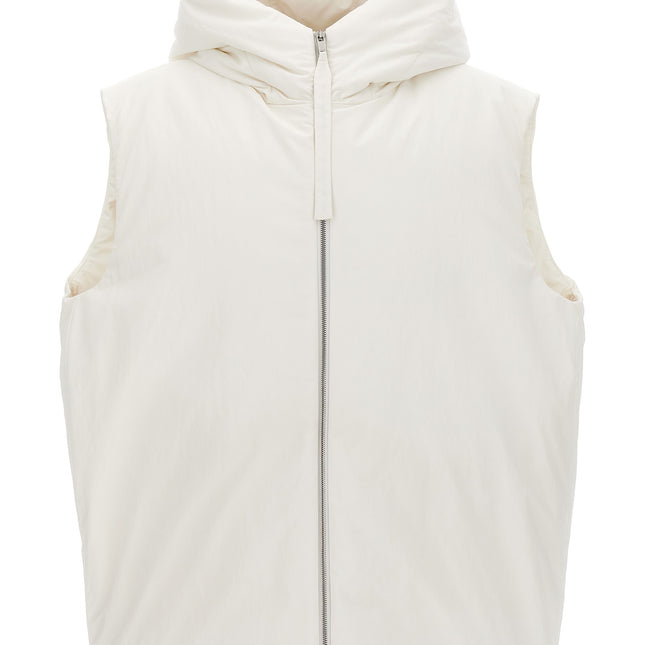 Jil Sander White Polyester Sleeveless Jacket