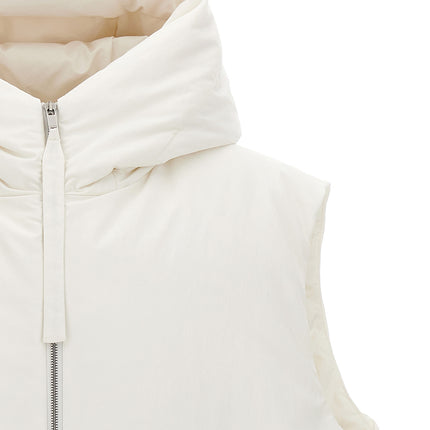 Jil Sander White Polyester Sleeveless Jacket