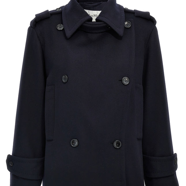 Max Mara Blue Virgin Wool Coat
