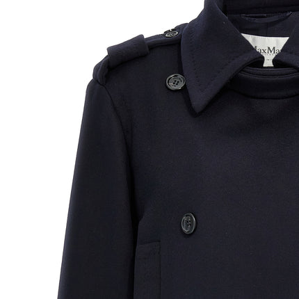 Max Mara Blue Virgin Wool Coat