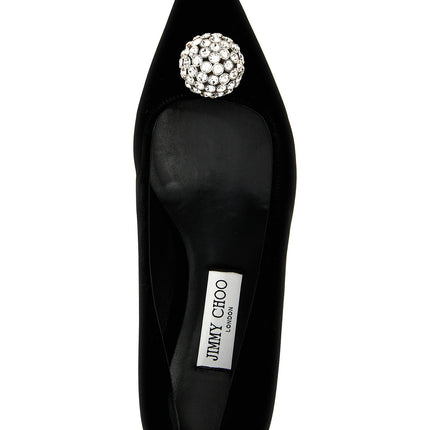 Jimmy Choo Black Textile Mid Heel Pumps